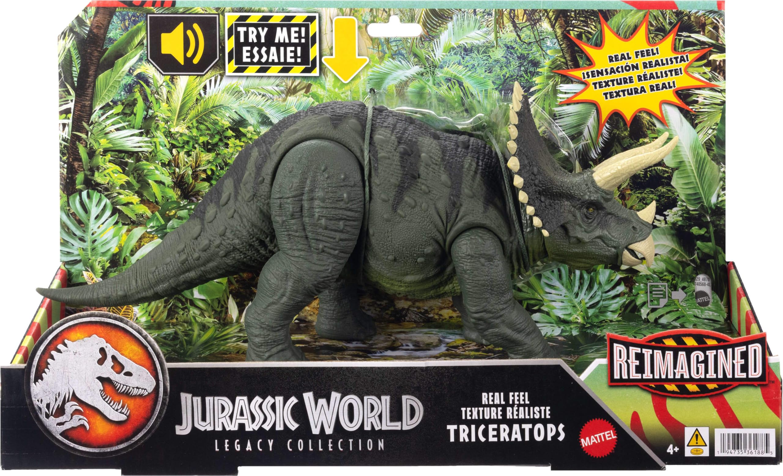 Jurassic World JLD29 Reimagined Real Feel Triceratops Roaring